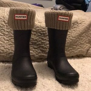 Black Hunter Boots w/ Socks